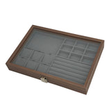 Maxbell Jewelry Box Gifts with Dividers Portable Spacious Display for Rings Daughter Gray Liner