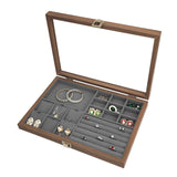 Maxbell Jewelry Box Gifts with Dividers Portable Spacious Display for Rings Daughter Gray Liner