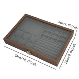 Maxbell Jewelry Box Gifts with Dividers Portable Spacious Display for Rings Daughter Gray Liner