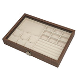 Maxbell Jewelry Box Gifts with Dividers Portable Spacious Display for Rings Daughter Beige White Liner
