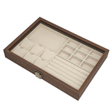 Maxbell Jewelry Box Gifts with Dividers Portable Spacious Display for Rings Daughter Beige White Liner
