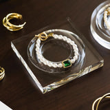 Maxbell Bracelet Beading Board Acrylic Display Tray for DIY Design Bracelet Pendants Square Plate