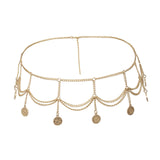 Maxbell Waist Chain Belt Metal Belly Chain Gift Body Chain for Party Female Clothing Gold
