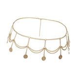 Maxbell Waist Chain Belt Metal Belly Chain Gift Body Chain for Party Female Clothing Gold
