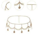 Maxbell Waist Chain Belt Metal Belly Chain Gift Body Chain for Party Female Clothing Gold