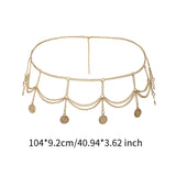 Maxbell Waist Chain Belt Metal Belly Chain Gift Body Chain for Party Female Clothing Gold