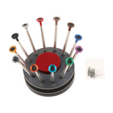 Watch Screwdrivers Set Metal Watch Repair Tool for Jewelry Jewelers Eyeglass Gray Base