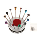 Watch Screwdrivers Set Metal Watch Repair Tool for Jewelry Jewelers Eyeglass Silver Base