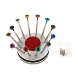 Watch Screwdrivers Set Metal Watch Repair Tool for Jewelry Jewelers Eyeglass Silver Base