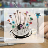 Watch Repair Kit Tools Eyeglass Replace Bit Heads Watchmaker Screwdriver Set Gray