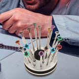 Watch Repair Kit Tools Eyeglass Replace Bit Heads Watchmaker Screwdriver Set Gray