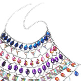 Maxbell Rhinestones Bra Chain Elegant Gift Chest Jewelry for Holidays Concerts Party