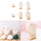 Maxbell Necklace Display Stand Jewelry Bust Holder Organizer for Bathroom Shelf Dorm White S