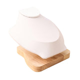 Maxbell Necklace Display Stand Jewelry Bust Holder Organizer for Bathroom Shelf Dorm White S