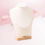 Maxbell Necklace Display Stand Jewelry Bust Holder Organizer for Bathroom Shelf Dorm White M