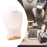 Maxbell Necklace Display Stand Jewelry Bust Holder Organizer for Bathroom Shelf Dorm White M