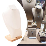 Maxbell Necklace Display Stand Jewelry Bust Holder Organizer for Bathroom Shelf Dorm White L