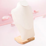 Maxbell Necklace Display Stand Jewelry Bust Holder Organizer for Bathroom Shelf Dorm White L