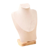 Maxbell Necklace Display Stand Jewelry Bust Holder Organizer for Bathroom Shelf Dorm Beige M