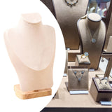 Maxbell Necklace Display Stand Jewelry Bust Holder Organizer for Bathroom Shelf Dorm Beige M
