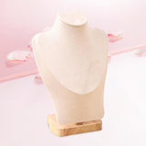 Maxbell Necklace Display Stand Jewelry Bust Holder Organizer for Bathroom Shelf Dorm Beige M
