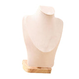 Maxbell Necklace Display Stand Jewelry Bust Holder Organizer for Bathroom Shelf Dorm Beige M