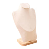 Maxbell Necklace Display Stand Jewelry Bust Holder Organizer for Bathroom Shelf Dorm Beige L