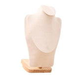 Maxbell Necklace Display Stand Jewelry Bust Holder Organizer for Bathroom Shelf Dorm Beige L