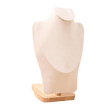 Maxbell Necklace Display Stand Jewelry Bust Holder Organizer for Bathroom Shelf Dorm Beige L