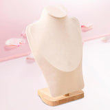 Maxbell Necklace Display Stand Jewelry Bust Holder Organizer for Bathroom Shelf Dorm Beige L