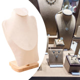 Maxbell Necklace Display Stand Jewelry Bust Holder Organizer for Bathroom Shelf Dorm Beige L