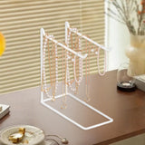 Maxbell Jewelry Display Stand Modern Iron Storage Holder for Watches Bangle Hairband White