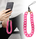 Maxbell Phone Bracelet Strap Anti Lost Acrylic Phone Pendant Phone Lanyard for Women Rose Red