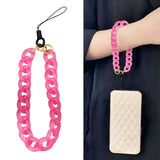 Maxbell Phone Bracelet Strap Anti Lost Acrylic Phone Pendant Phone Lanyard for Women Rose Red