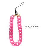 Maxbell Phone Bracelet Strap Anti Lost Acrylic Phone Pendant Phone Lanyard for Women Rose Red