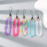 Maxbell Phone Bracelet Strap Anti Lost Acrylic Phone Pendant Phone Lanyard for Women Rose Red