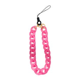 Maxbell Phone Bracelet Strap Anti Lost Acrylic Phone Pendant Phone Lanyard for Women Rose Red