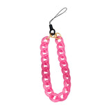 Maxbell Phone Bracelet Strap Anti Lost Acrylic Phone Pendant Phone Lanyard for Women Rose Red
