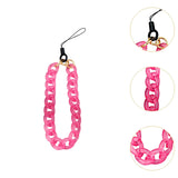 Maxbell Phone Bracelet Strap Anti Lost Acrylic Phone Pendant Phone Lanyard for Women Rose Red