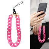 Maxbell Phone Bracelet Strap Anti Lost Acrylic Phone Pendant Phone Lanyard for Women Rose Red