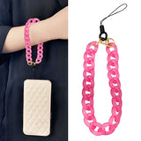 Maxbell Phone Bracelet Strap Anti Lost Acrylic Phone Pendant Phone Lanyard for Women Rose Red