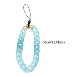 Maxbell Phone Bracelet Strap Anti Lost Acrylic Phone Pendant Phone Lanyard for Women Blue