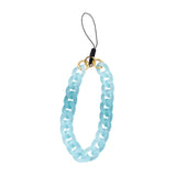 Maxbell Phone Bracelet Strap Anti Lost Acrylic Phone Pendant Phone Lanyard for Women Blue