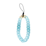 Maxbell Phone Bracelet Strap Anti Lost Acrylic Phone Pendant Phone Lanyard for Women Blue