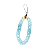 Maxbell Phone Bracelet Strap Anti Lost Acrylic Phone Pendant Phone Lanyard for Women Blue