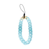 Maxbell Phone Bracelet Strap Anti Lost Acrylic Phone Pendant Phone Lanyard for Women Blue