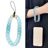 Maxbell Phone Bracelet Strap Anti Lost Acrylic Phone Pendant Phone Lanyard for Women Blue