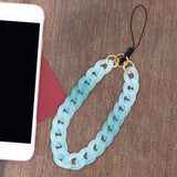 Maxbell Phone Bracelet Strap Anti Lost Acrylic Phone Pendant Phone Lanyard for Women Blue