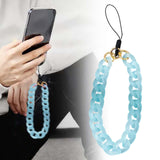 Maxbell Phone Bracelet Strap Anti Lost Acrylic Phone Pendant Phone Lanyard for Women Blue