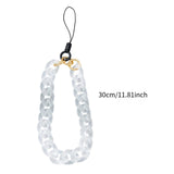 Maxbell Phone Bracelet Strap Anti Lost Acrylic Phone Pendant Phone Lanyard for Women White